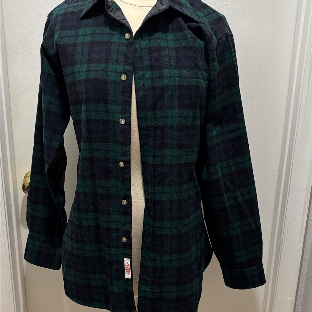 Pendleton Woolen Plaid Shirt in Green and Black
